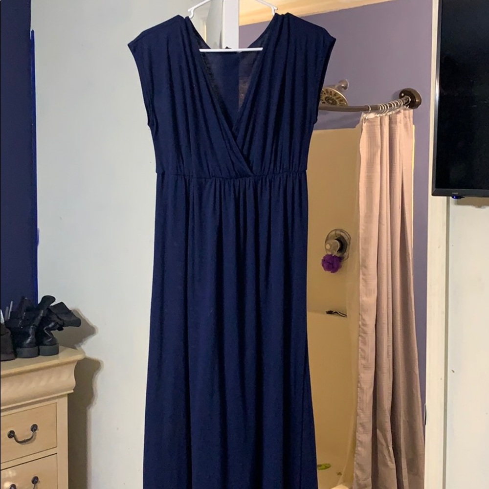 Long, short sleeve dress